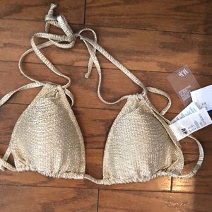 Gold shimmery bikini top